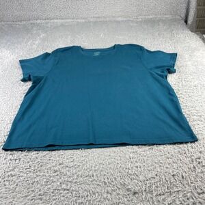 LL Bean Womens XL Regular Teal Blue Short Sleeve 100% Cotton T-Shirt 280366